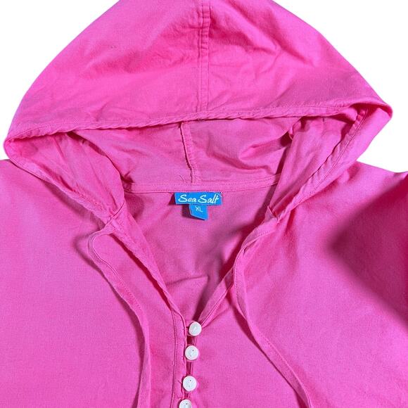 Sea Salt Hot Pink Sand Dollar Swimsuit Coverup Hooded Tunic Size XL Beach Resort - Picture 5 of 8